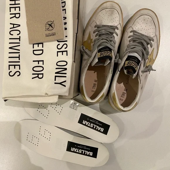 Golden Goose Ball Star Sneaker Milk White Leather/Gold sz 39 New in Box - Picture 5 of 14
